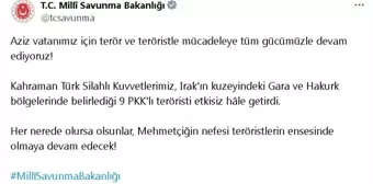 TSK Irak'ın Kuzeyinde 9 PKK'lı Teröristi Etkisiz Hale Getirdi