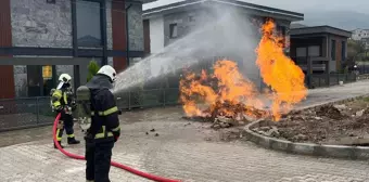 Kocaeli'de İnşaat Çalışmasında Doğal Gaz Borusu Yangın Çıkardı