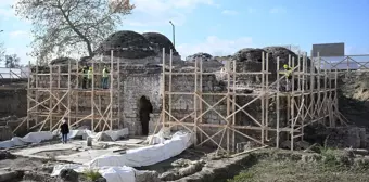 Edirne'deki Gazi Mihal Hamamı'nda Restorasyon Çalışmaları Hızla Devam Ediyor