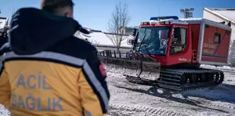 Erzurum'da Acil Sağlık Ekipleri Kış Koşullarında Hizmette