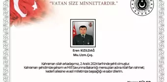 Msb: Uzman Çavuş Eren Kızıldağ Şehit Oldu