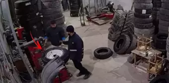 Şişirmeye çalıştıkları lastik bomba gibi patladı