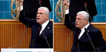 Müsavat Dervişoğlu, Bahçeli'ye kürsüden ip fırlattı