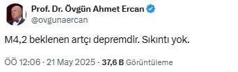 İstanbul'daki depremin ardından Naci Görür ve Ahmet Ercan'dan rahatlatan açıklama