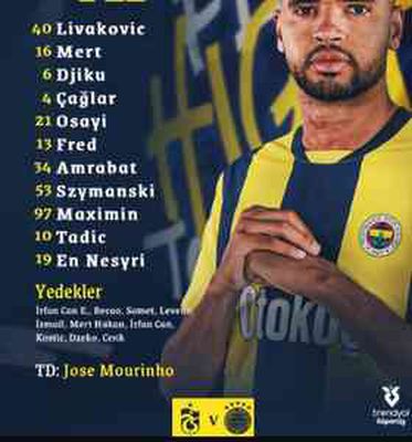 Trabzonspor Fenerbahçe maçı ilk 11'i! Fenerbahçe'nin Trabzonspor maçı 11'i belli oldu mu, ilk 11'de kimler var?