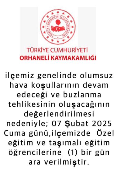 Bursa okullar tatil mi SON DAKİKA? 7 Şubat Cuma Bursa okul yok mu (Bursa Valiliği KAR TATİLİ AÇIKLAMASI)?