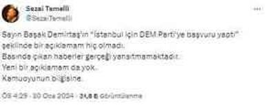 Başak Demirtaş İBB adaylığı için DEM'e başvurdu