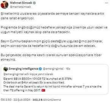 Hazine ve Maliye Bakanı Şimşek: Politikalarımız seçimden sonra da devam edecek