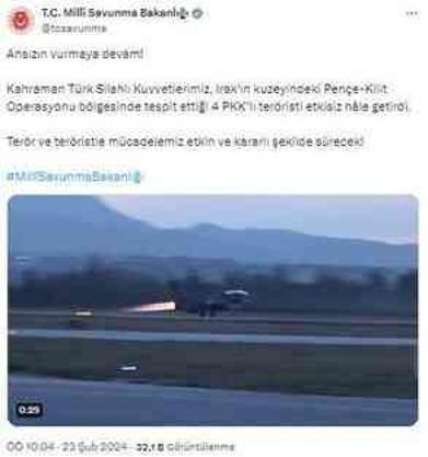 Pençe Kilit'te 4 terörist etkisiz