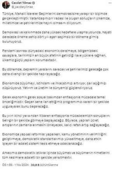 Cumhurbaşkanı Yardımcısı Cevdet Yılmaz: Ücret artışlarının zamanla erimesini önleyeceğiz