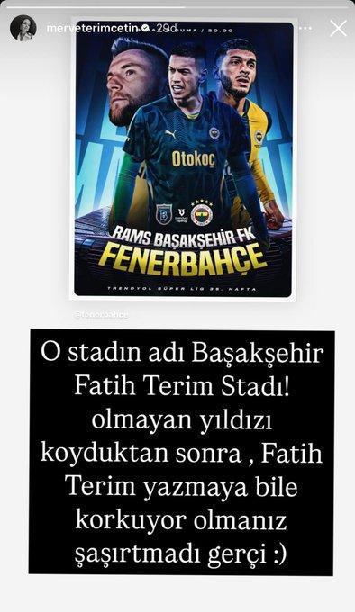 Fatih Terim'in kızı Merve Terim'den Fenerbahçe'ye sürpriz tepki