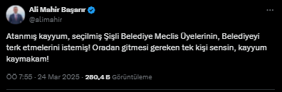 Şişli Belediyesi kayyumunun ilk talimatı CHP'lileri kızdırdı