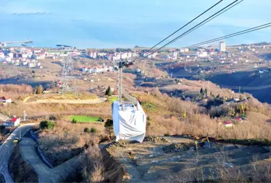 Karadeniz'in En Uzun Mesafeli Teleferiğinde İlk Deneme Yapıldı