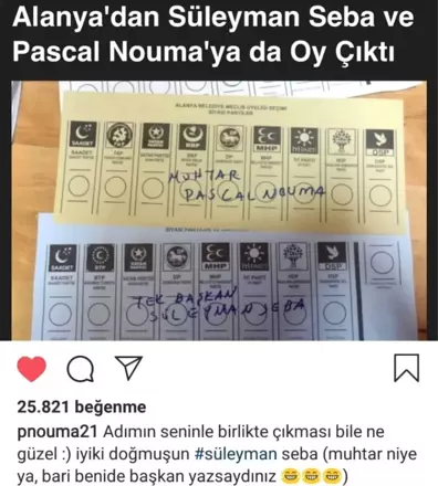 Yerel Seçimlerde Kendisine Çıkan Oy, Pascal Nouma'yı Mutlu Etti