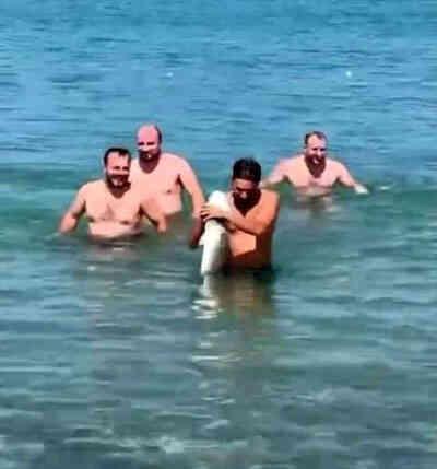 Sakarya'da Yüzen Kişi Denizden 6 Kiloluk Levrek Balığıyla Çıktı