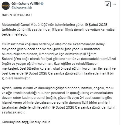 Bugün okullar tatil mi SON DAKİKA? 19 Şubat Çarşamba bugün hangi illerde okul yok?