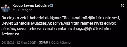 Muazzez Abacı için siyasilerden taziye mesajları