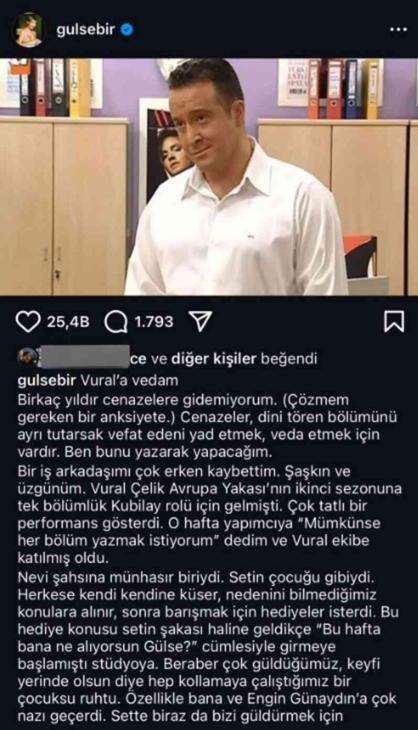 Gülse Birsel ne paylaştı?
