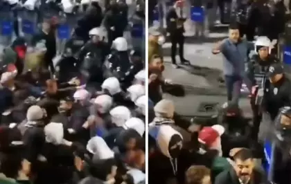CHP'nin Taksim'deki Filistin yürüyüşünde arbede çıktı