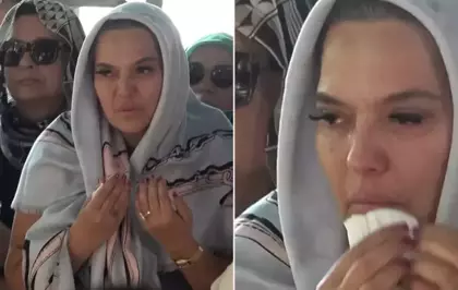 Demet Akalın kuzenini son yolculuğuna uğurladı