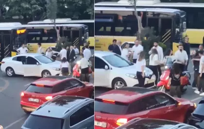 Kadınların park yeri kavgası! Tekme tokatlar hava uçuştu