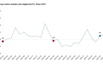 TÜİK: Nisan Ayında Sanayi Üretimi Yıllık %3,3 Arttı