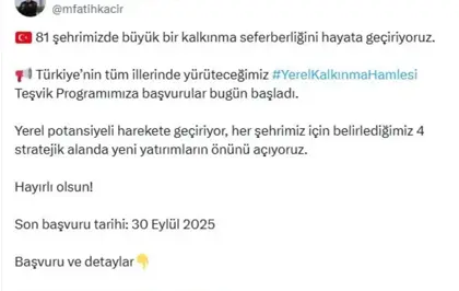Yerel Kalkınma Hamlesi Teşvik Programı Başladı