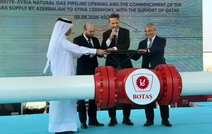 Türkiye'den Suriye'ye doğal gaz akışı başladı