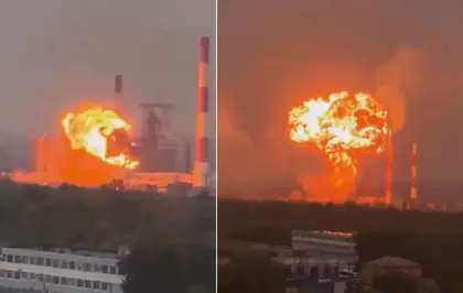 Ukrayna'dan Rus tesisine saldırı! Şiddetli patlama kamerada