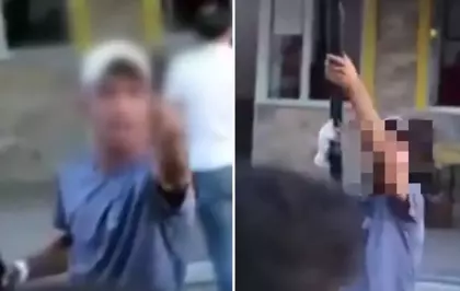 Sokak röportajı sırasında havaya ateş açtı