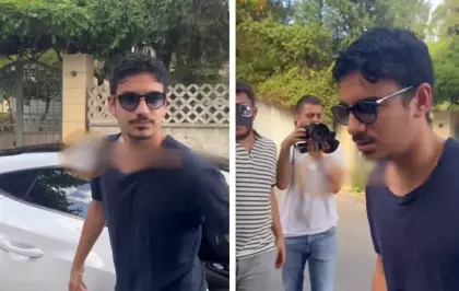 Mehmet Ali Erbil'in oğlu babasının nikahına gelirken düşme tehlikesi geçirdi! İşte o anlar