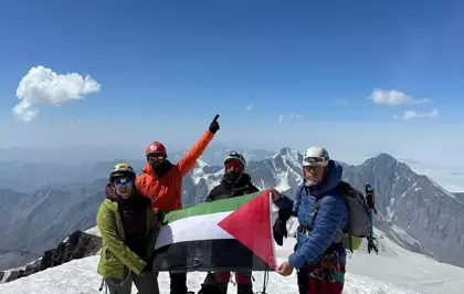 Rizeli Dağcılar Kazbek Zirvesinde Filistin'e Destek Verdi