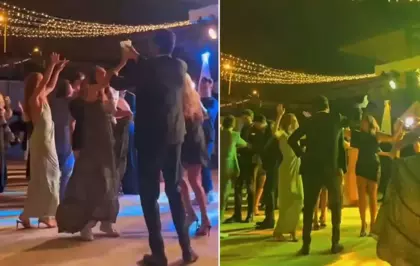 Sinem Kobal ve Kenan İmirzalıoğlu'ndan düğünde ''Erik Dalı'' performansı