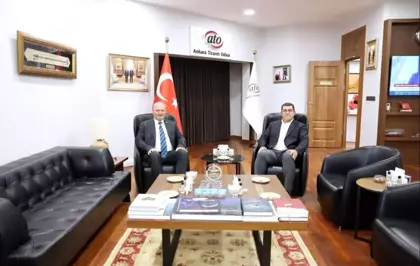 Kayserispor Başkanı Nurettin Açıkalın, ATO Başkanı Gürsel Baran'ı Ziyaret Etti