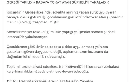 Bakan Yerlikaya: Babaya Tokat Atan Şüpheli Yakalandı