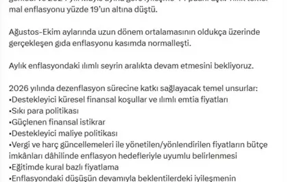 Bakan Şimşek: Son 2,5 yılın en düşük aylık enflasyonu gerçekleşti