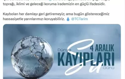 Emine Erdoğan'dan, 'Dünya Su Kayıpları Günü' paylaşımı