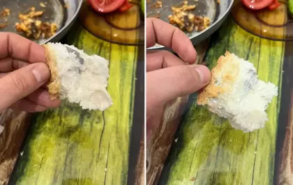 Ekmeğin içinden çıkanı görünce şok oldu