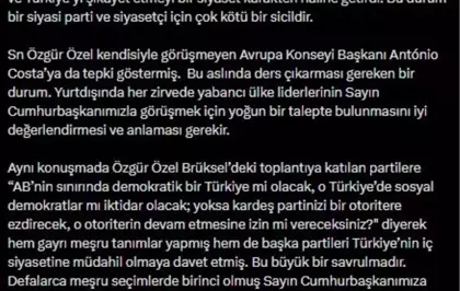 AK Parti'li Çelik: Özel'in yabancı ülkelerdeki partilerin desteğini talep etmesi vahim bir durum