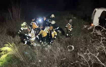 Otomobil şarampole devrildi; 1 yaralı