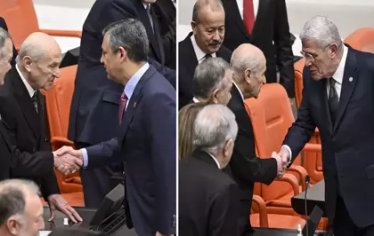 Bahçeli ile muhalefet liderleri arasında Meclis'te dikkat çeken temas