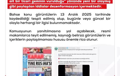 DMM'den 'Karadeniz'de Türk gemisi vuruldu' iddiasına ilişkin açıklama