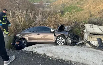 Tekirdağ'da sulama kanalına otomobil düştü: 2 yaralı