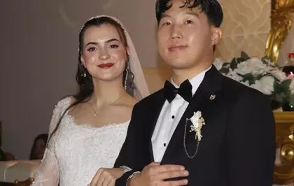 Güney Koreli damat ile Rizeli gelin dünyaevine girdi