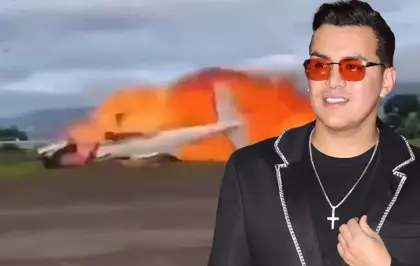Ünlü şarkıcı Yeison Jimenez'in hayatını kaybettiği uçak kazası kamerada