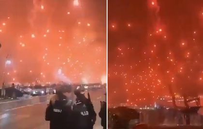 Görüntü bu gece yarısı Tel Aviv'de kaydedildi