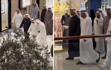 İran'ın füze yağdırdığı BAE'nin Devlet Başkanı Al Nahyan, AVM gezisine çıktı