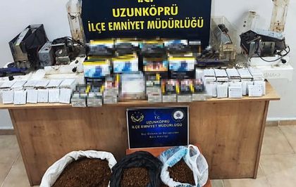 Edirne'de çok sayıda makaron ve kaçak tütün ele geçirildi
