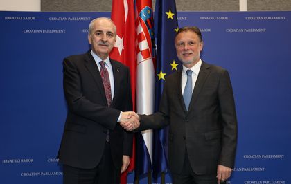 TBMM Başkanı Kurtulmuş, Hırvatistan Meclis Başkanı Jandrokovic ile bir araya geldi