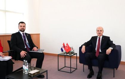 TBMM Başkanı Kurtulmuş, Boşnak Ulusal Azınlık Konseyi Başkanı Hodzic'i kabul etti